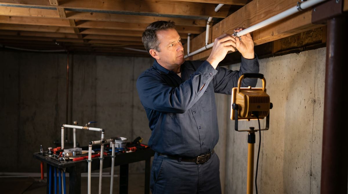 New PEX piping installed during a whole-home repipe, financing available through Wisetack