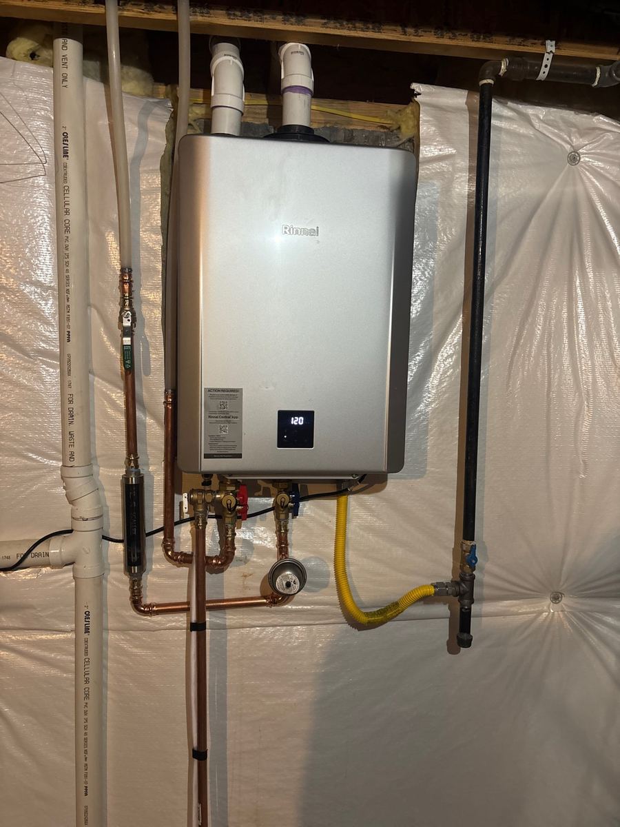 Tankless water heater unit installed in a Pueblo, Colorado home